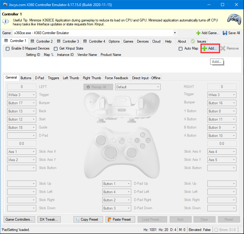 INSTALL XBOX 360 CONTROLLER EMULATOR FOR PC x360ce 4.0 