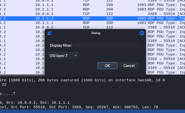 screenshot from wireshark showing how to export layer 7 data