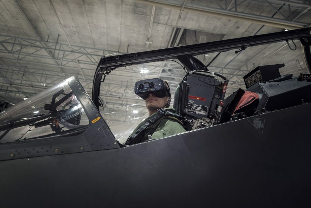Fighter pilot using a Varjo HMD