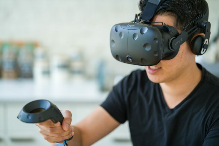 Person using the HTC Vive