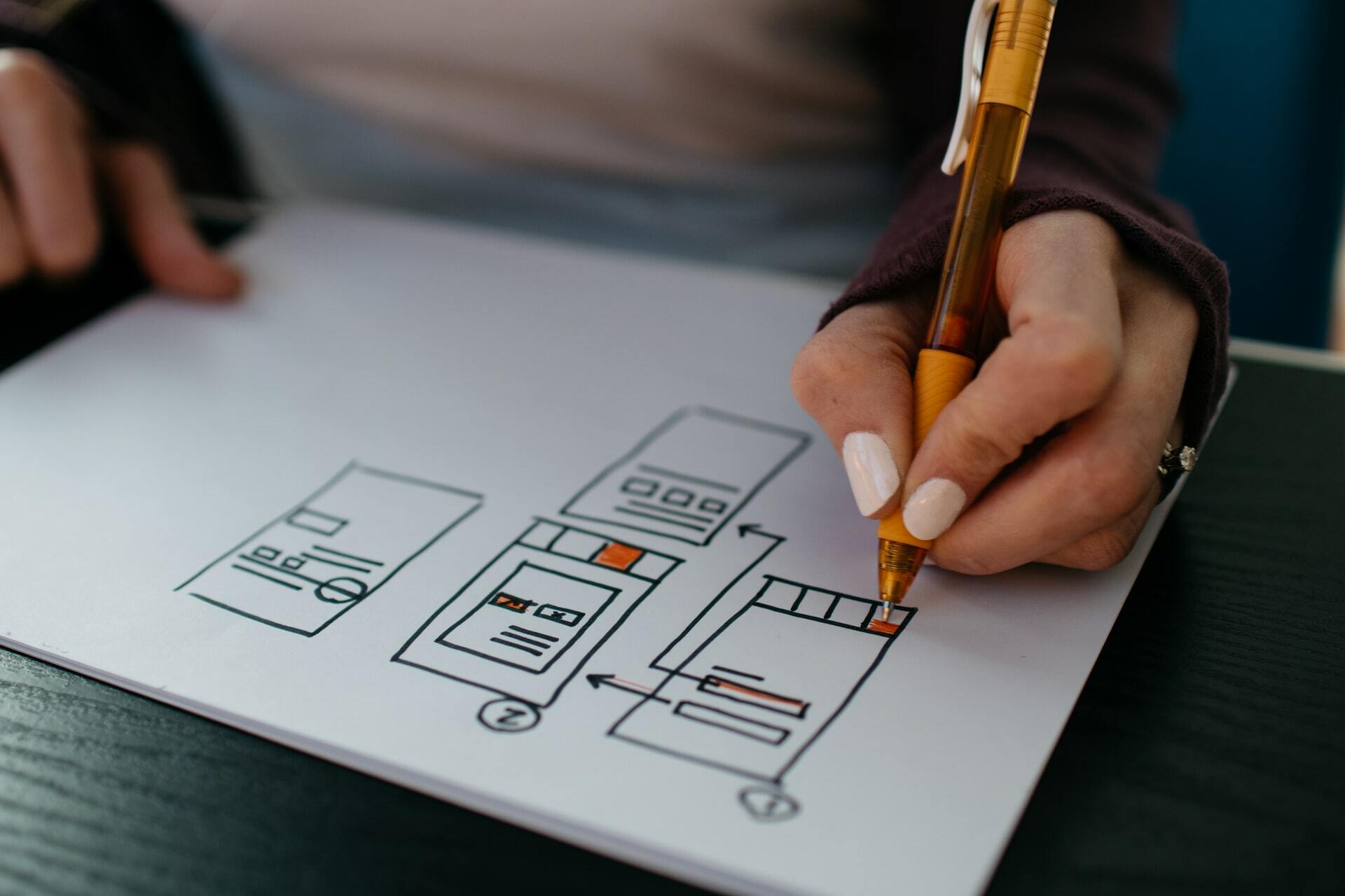 designer drawing wireframes